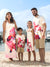 Family Matching Casual Outfit Floral Print T-shirt or Halter Dress Summer Set for Vacation  Apricot