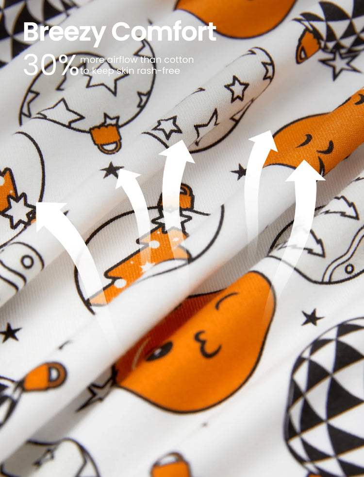 Christmas / Halloween Pajama 2-piece Bamboo Pajamas Set With Childlike Print for Baby / Toddler( Snug-Fitting) Orange