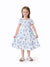 Toddler/Kid Girl Floral Smocking Shirred Casual Dress BLUEWHITE