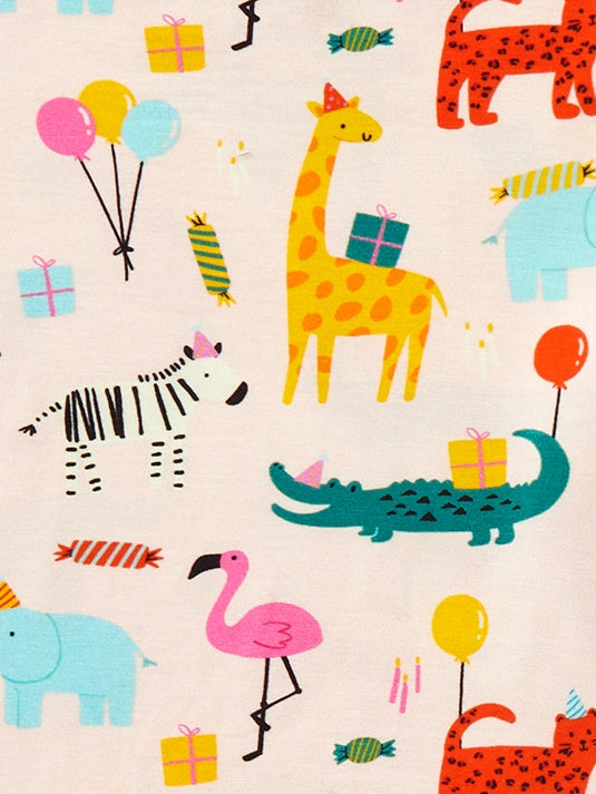 Bamboo Baby/Toddler 2-Piece Childlike Animal Print Snug-Fitting Pajamas Set Apricot