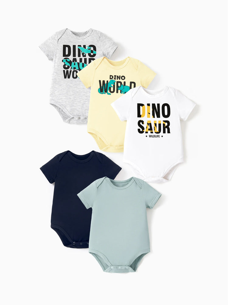 Bamboo 5-Pack Baby Boy/Girl Casual Romper Deep Blue