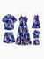 Matching Family Hawaiian Outfits Tropical Floral Print Strap Dress or Short-sleeve Shirts & Shorts Set Summer Beachwear Set for Vacation Deep Blue