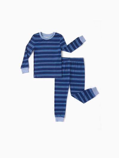 Christmas / Halloween Pajamas 2-piece Bamboo Pajamas Set With Playful Print for Toddler / Kids ( Snug-Fitting) Blue