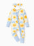 Bamboo Baby Boy/Girl Animal Printed 2-Way Zipper Anti Slip Long-sleeve Footie with/without Hairband Light Blue