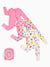 Bamboo Baby Boy / Girl 3-Pack Solid&Rainbow Printed 2-Way Zipper Anti Slip Long-sleeve Footie Pink