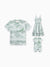 Daddy & Daughter Cotton Outfits Set Green Striped T-Shirt and Dress Set for Dad, Mom, Kids & Baby, Perfect for Summer Family Outings & Photos Green