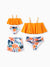 Mommy & me Swimwear Tropical Floral Bikini Set with Ruffle Top for Mom & Daughter, Board Shorts for Dad & Son, Bright Summer Beach Outfits Orange