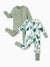 Bamboo Baby Boy/Girl 2-Pack Natural Animal or Plant Long Sleeve Romper 2-Way Zip Anti Slip Footie Green