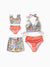 Mommy & me Floral Swimwear Bikini Set for Mom & Daughter Floral Board Shorts for Dad & Son, Cute Beach Outfits for Vacation & Pool Days Multi-color