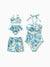 Mommy & me Swimwear Tropical Print, Mommy Tie-front Cutout One-piece Swimsuit, Girl two-piece Swimsuit Daddy & Son Swim Trunks Set for Summer Beach Vacation Light Blue