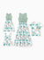 Mommy & me Tropical Print Outfits Mommy & Me Tank Dress & Kids Cotton T-Shirt Set Green