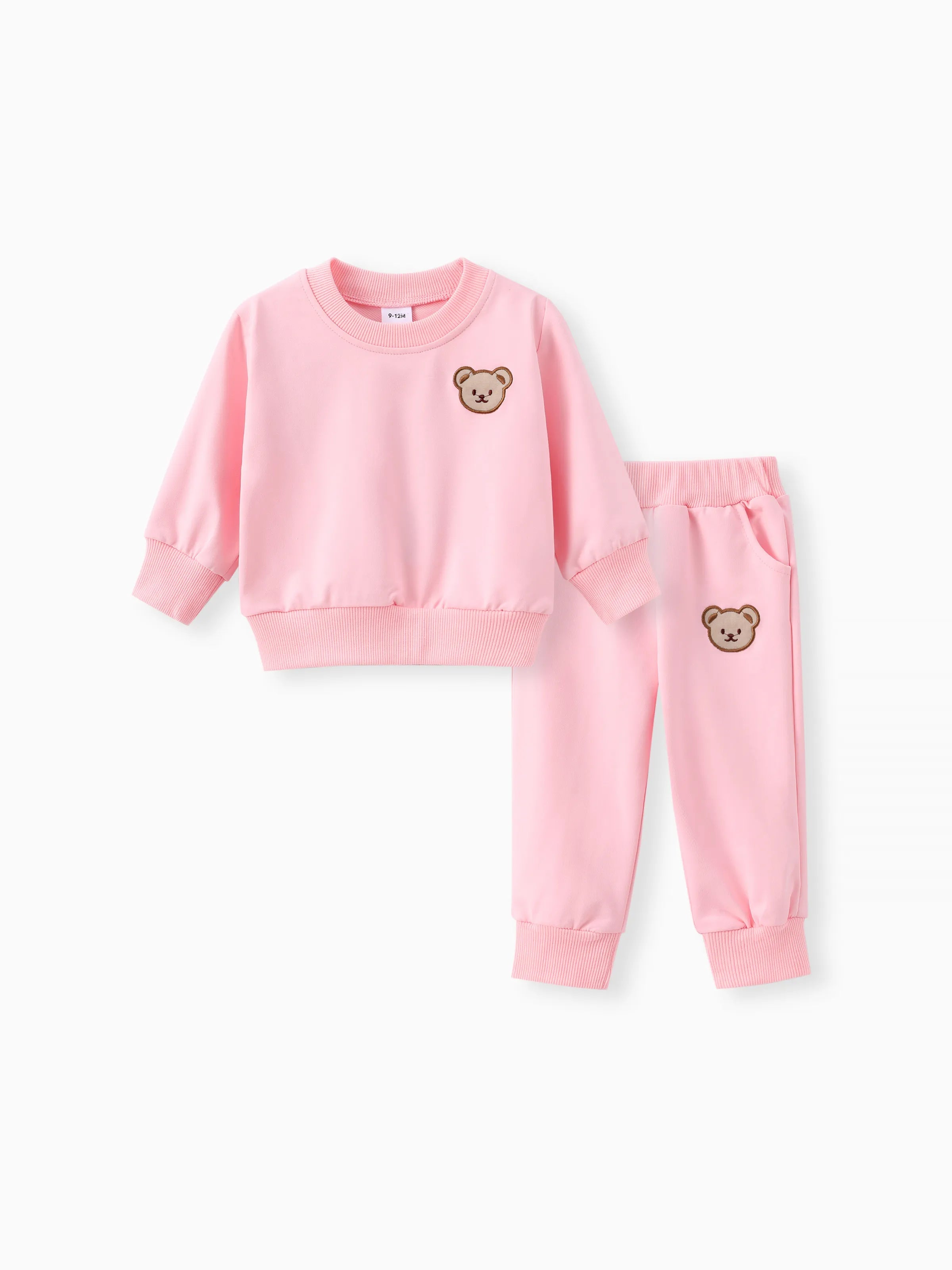 Cute Spring Outfits for Girls The Baby/Toddler Girl Clothes 2pcs Bear Style Sweatshirt and Pants Set in Pink
