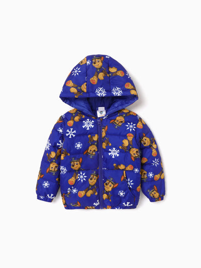 PAW Patrol Toddler Boy Skye Chase Rubble Long-sleeve Hooded Quilted Puffer Jacket Blue