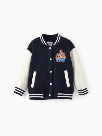 Hot Wheels Toddler/Kid Boy 1pc Varsity Bomber Jacket Blue