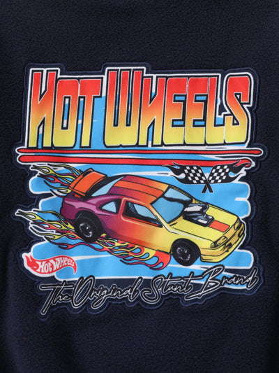 Hot Wheels Toddler/Kid Boy 1pc Varsity Bomber Jacket Blue