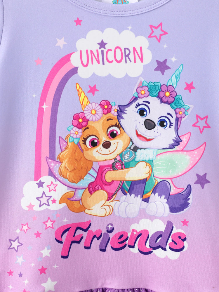 PAW Patrol Toddler Girl Skye Everest Gradient Ruffle-hem Dress Purple