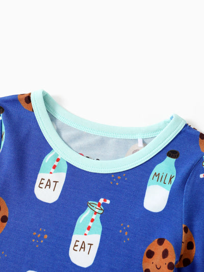 Bamboo Baby/Toddler 2-Piece Childlike Animal Print Snug-Fitting Pajamas Set Blue