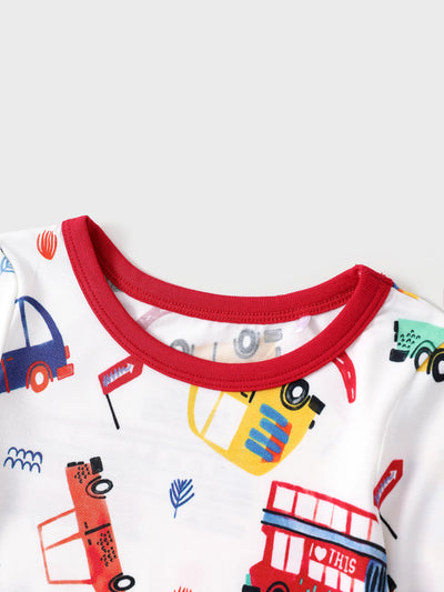 Bamboo Baby/Toddler 2-Piece Childlike Animal Print Snug-Fitting Pajamas Set Red