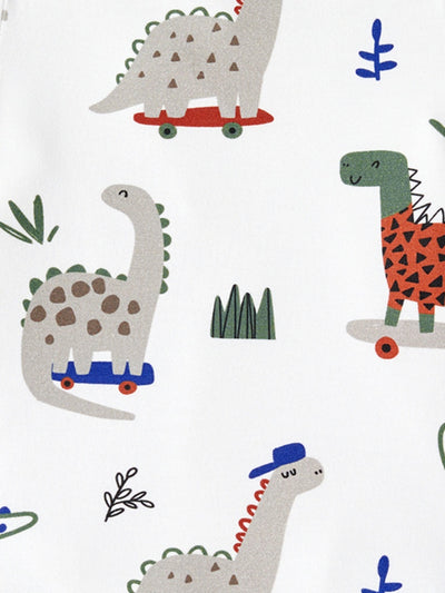 Bamboo Baby Boy/Girl 2-Pack Solid&Printed Rompers Set Green