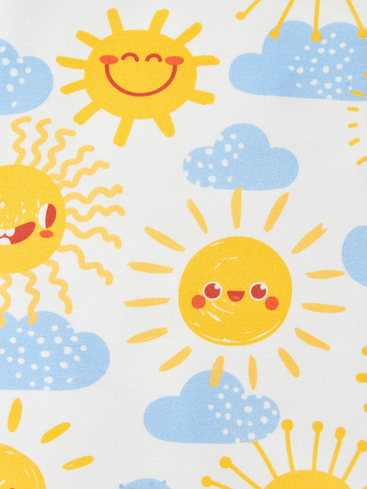 Bamboo Baby Boy/Girl Animal Printed 2-Way Zipper Anti Slip Long-sleeve Footie with/without Hairband Light Blue