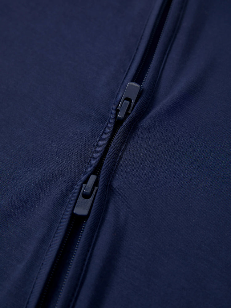 Bamboo Baby Boy / Girl 3-Pack Solid&Rainbow Printed 2-Way Zipper Anti Slip Long-sleeve Footie Dark Blue