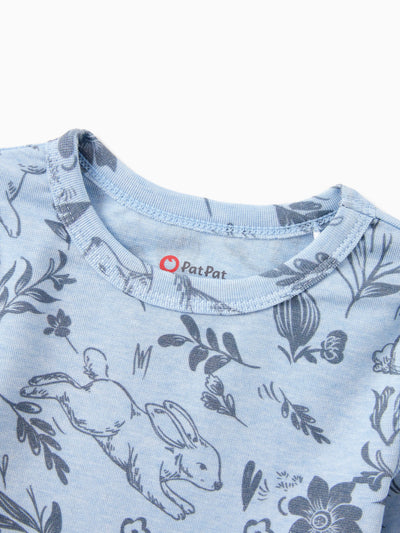 Toddler / Kids 2-piece Pajamas With Animal Print ( Snug-Fitting ) Blue