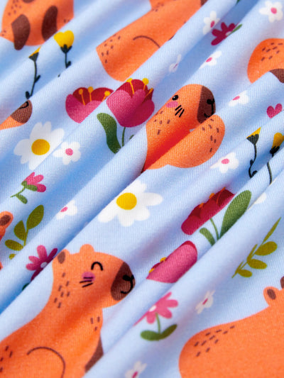 Christmas / Halloween Pajama 2-piece Bamboo Pajamas Set With Childlike Print for Baby / Toddler( Snug-Fitting) Blue