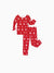 Snug-fitting two-piece bamboo pajamas with childlike Christmas/Halloween print, red, baby/toddler.