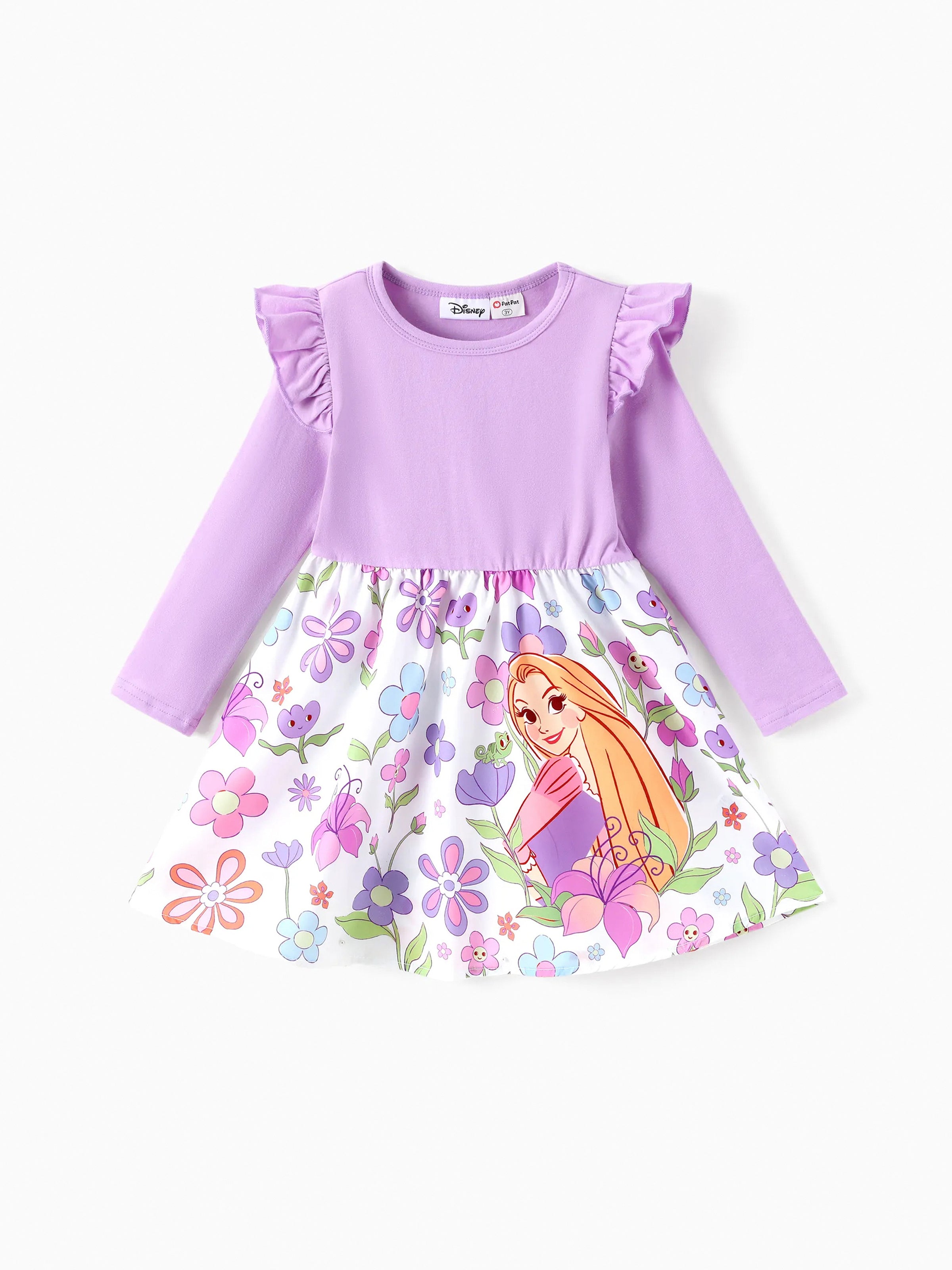 Cute Spring Outfits for Girls The Disney Princess Toddler Girl Rapunzel Childlike Ruffle Flutter-Sleeve Dress in Light Purple