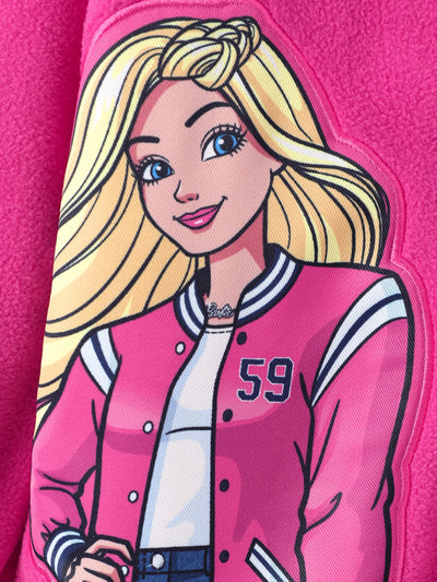 Barbie Toddler/ Kid Girl Fleece Bomber Jacket Hot Pink