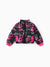 Barbie Toddler/Kid 1pc Logo Pattern Long-sleeve Crop Puffer Jacket Multi-color