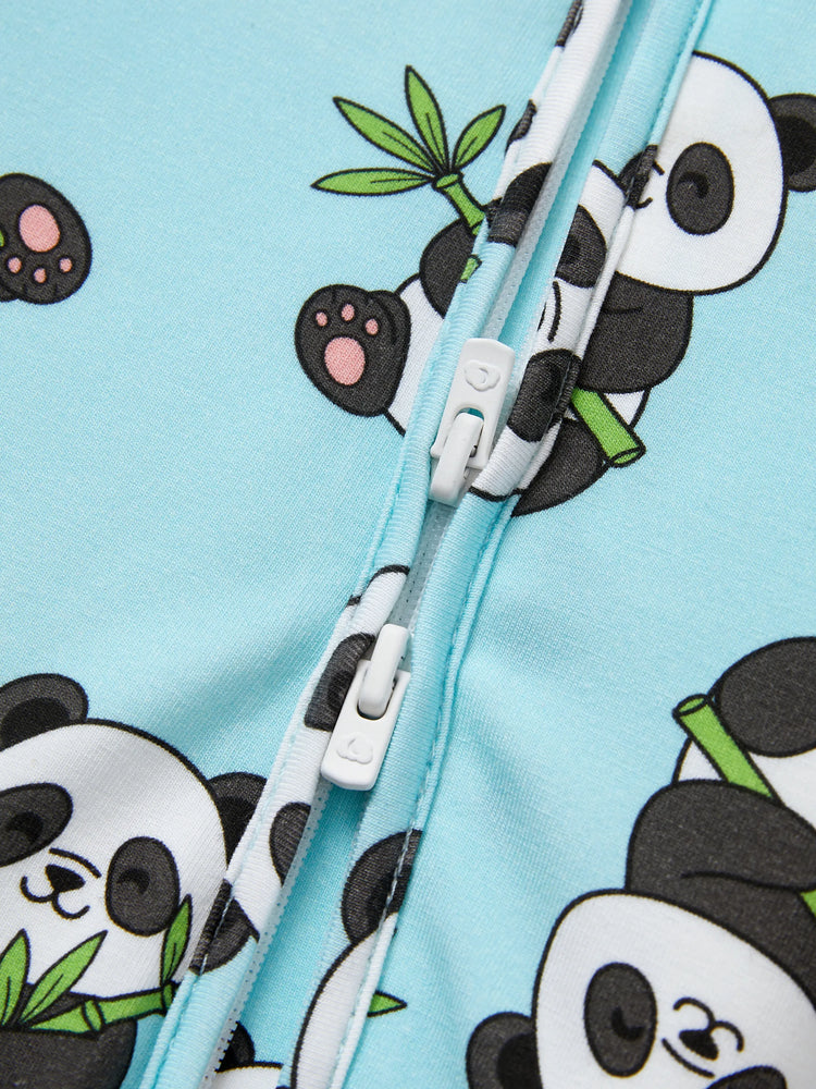 Kids Baby / Girl Bamboo Pajamas With Childlike Print (Snug-Fitting) Light Blue