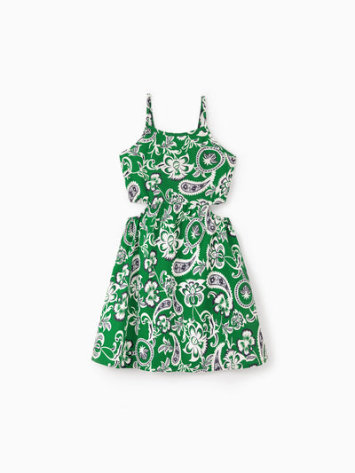 Toddler/Kid Girl Strappy Smocked  Dress for Summer Vacation  Green