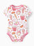 Bamboo Baby Boy/Girl 1pc Allover Print  Bodysuits  Pink