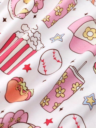 Bamboo Baby Boy/Girl 1pc Allover Print  Bodysuits  Pink