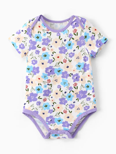 Bamboo Baby Boy/Girl 1pc Allover Print  Bodysuits  Purple