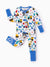 Bamboo Baby Boy/Girl Cartoon Printed 2-Way Zip Onesies Anti Slip Long-sleeve Footie Blue
