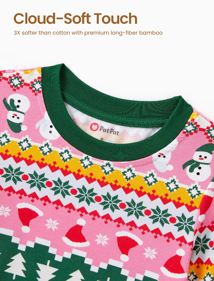Christmas / Halloween Pajama 2-Piece Upgraded Thick Bamboo Pajama Set With Childlike Print for Toddler / Kids Girl (Snug-Fitting) Multi-color