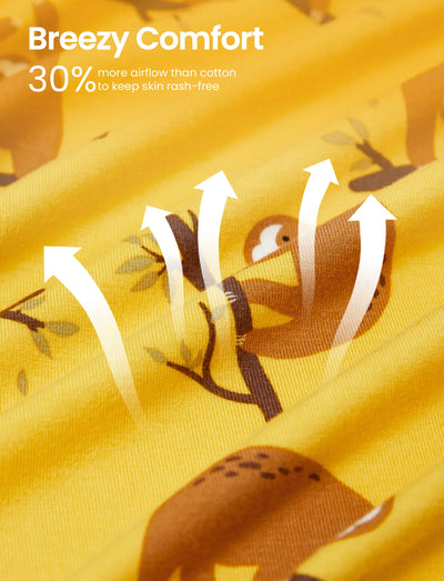 Christmas / Halloween Pajama 2-piece Bamboo Pajamas Set With Childlike Print for Baby / Toddler( Snug-Fitting) Yellow