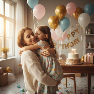 Heart touching birthday wishes for daughter from mom - mother embracing daughter on her birthday